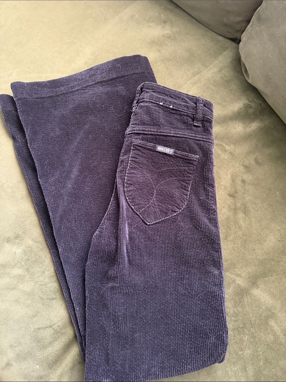 Rollas East Coast Flare Black Corduroy Pants
